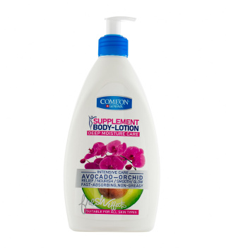 لوسیون بدن کامان با رایحه آووکادو و گل ارکیده مناسب انواع پوست حجم 510 میلی لیتر